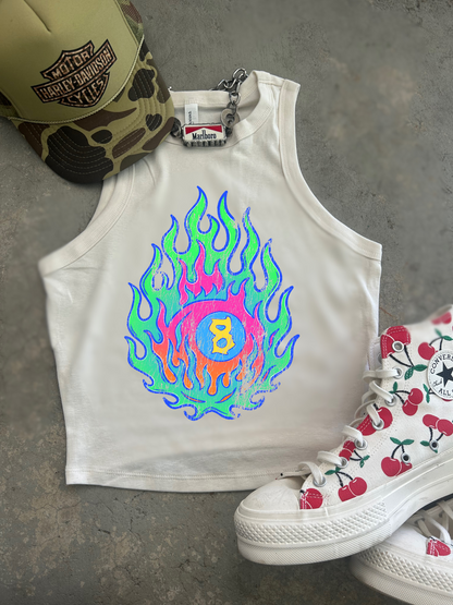 FLAMIN 8 Ribbed Racer Tank