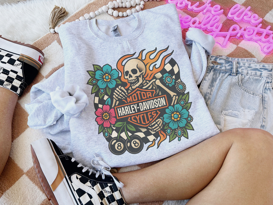 HD skull sublimation crew