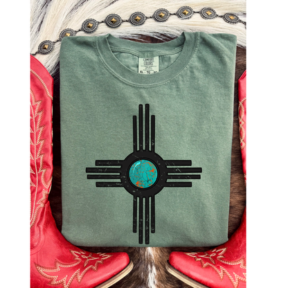 Turquoise Zia Tee