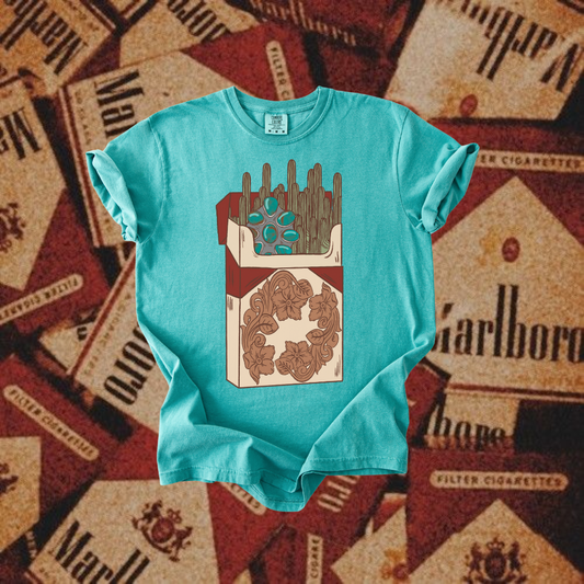 Turquoise Cig Pack tee