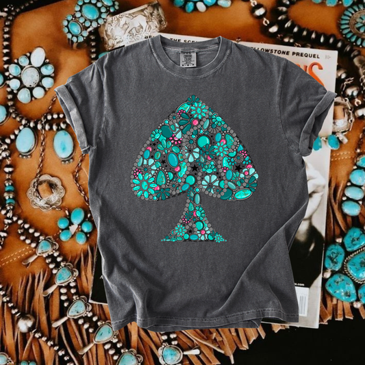 Turquoise Spade tee