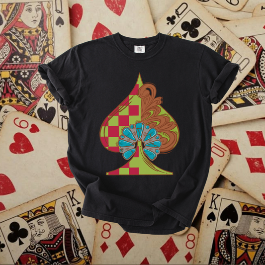 Checkered spade tee