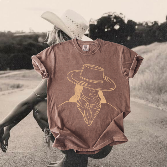 Cowgirl sketch tee