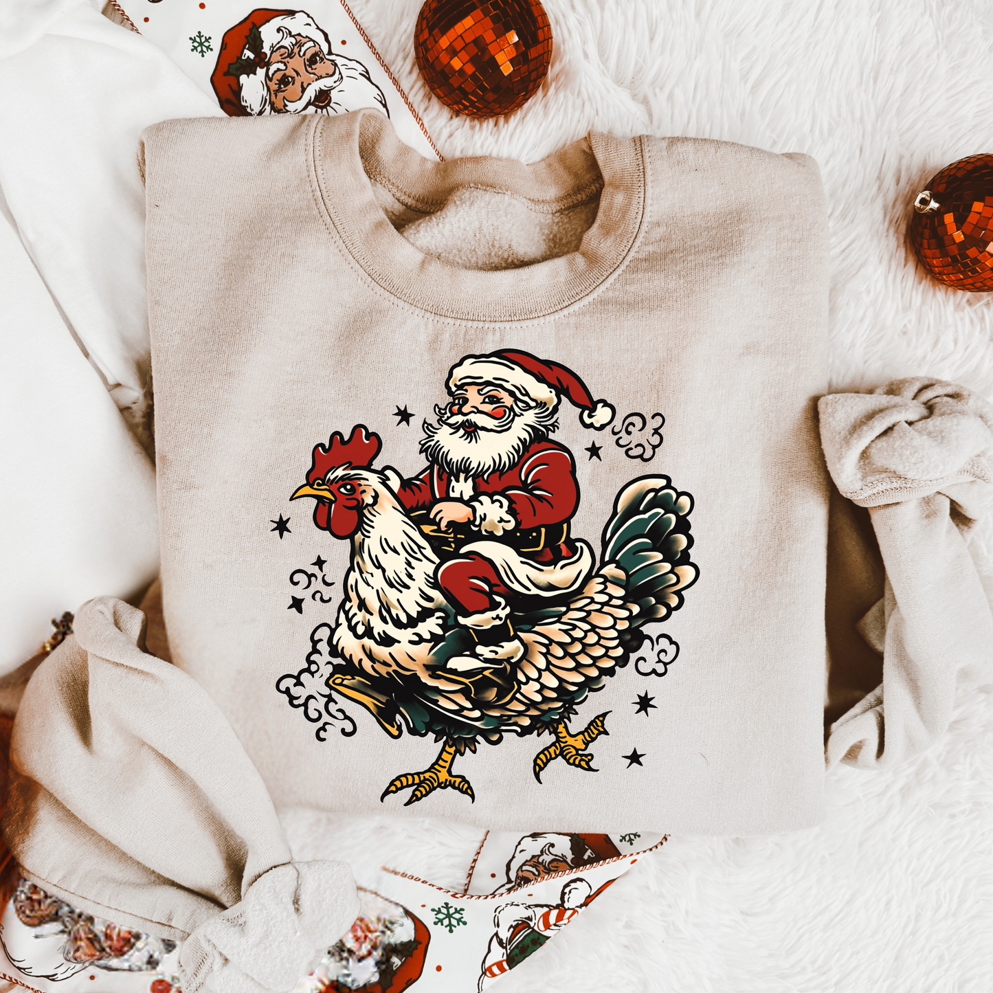 Santa chicken crew