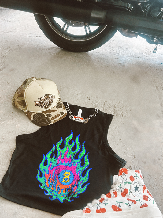 FLAMIN 8 Ribbed Racer Tank