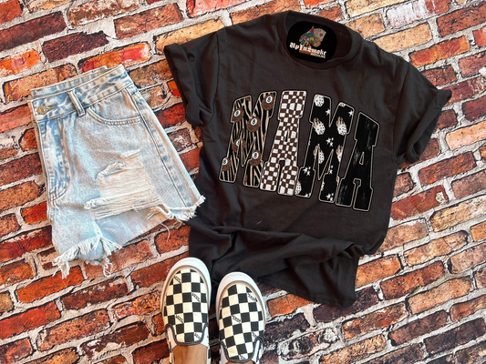 Zebra 8 ball Mama tee