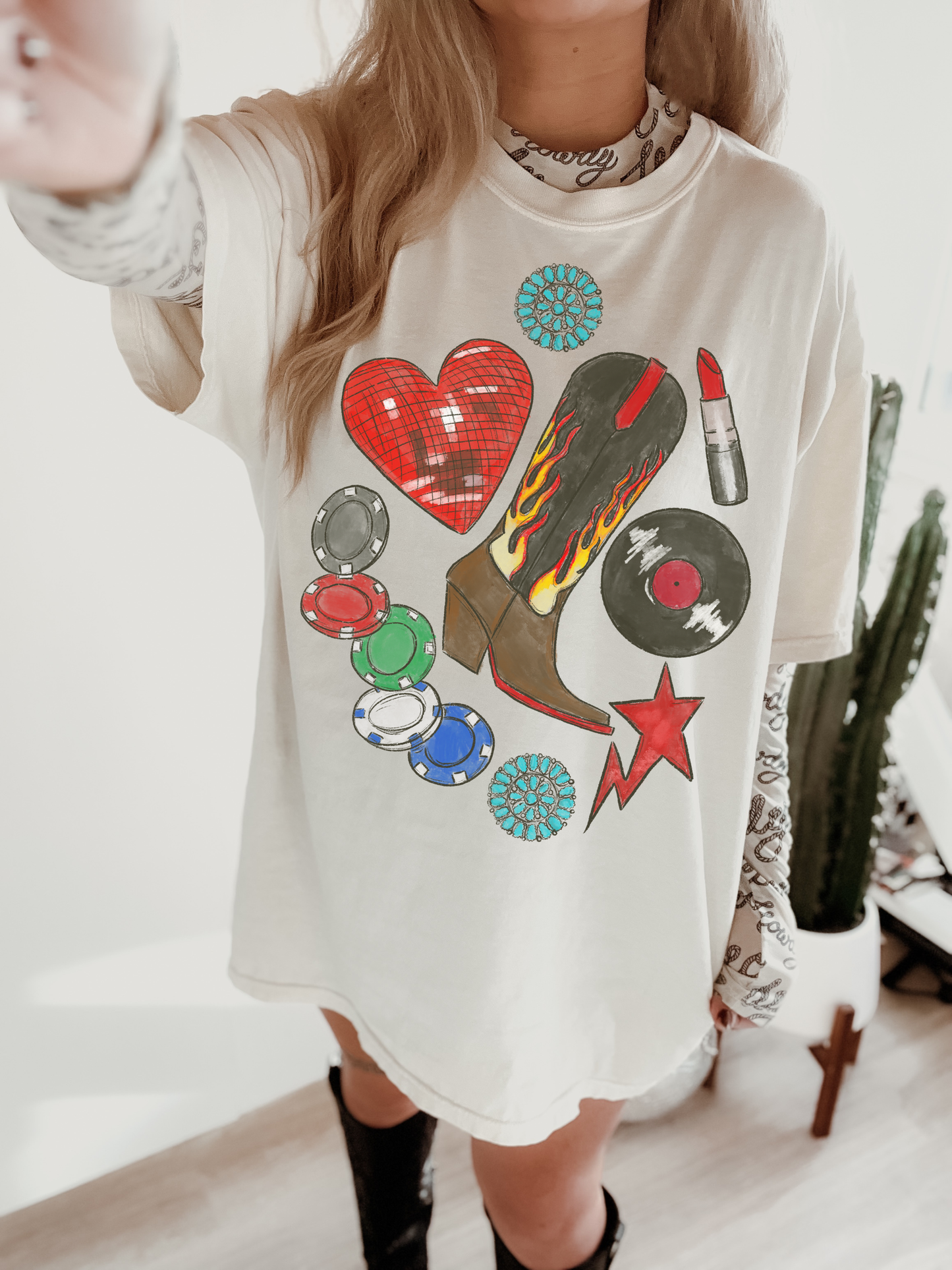 Lipstick and Poker chips tee