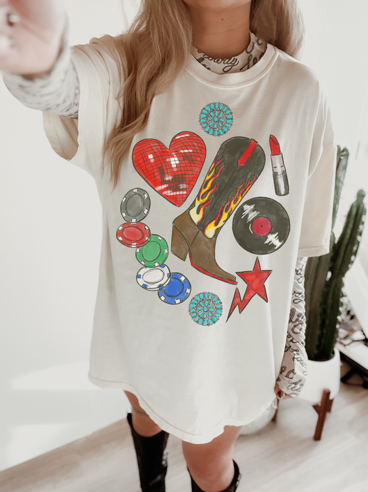 Lipstick and Poker chips tee