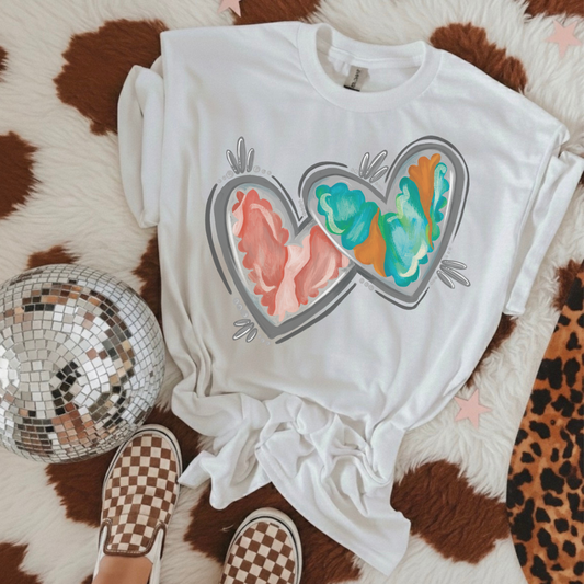 Silver hearts tee