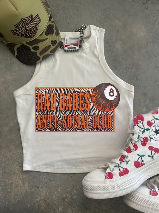 Rad Babes  Ribbed Racer Tank