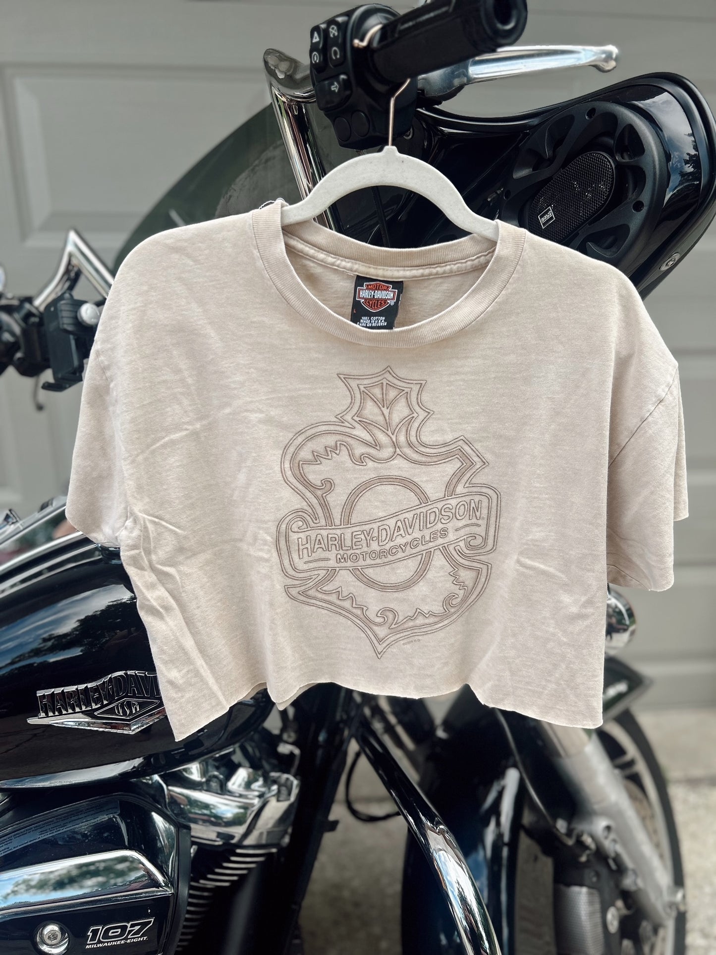 2006 Harley Maryland cropped tee- size large