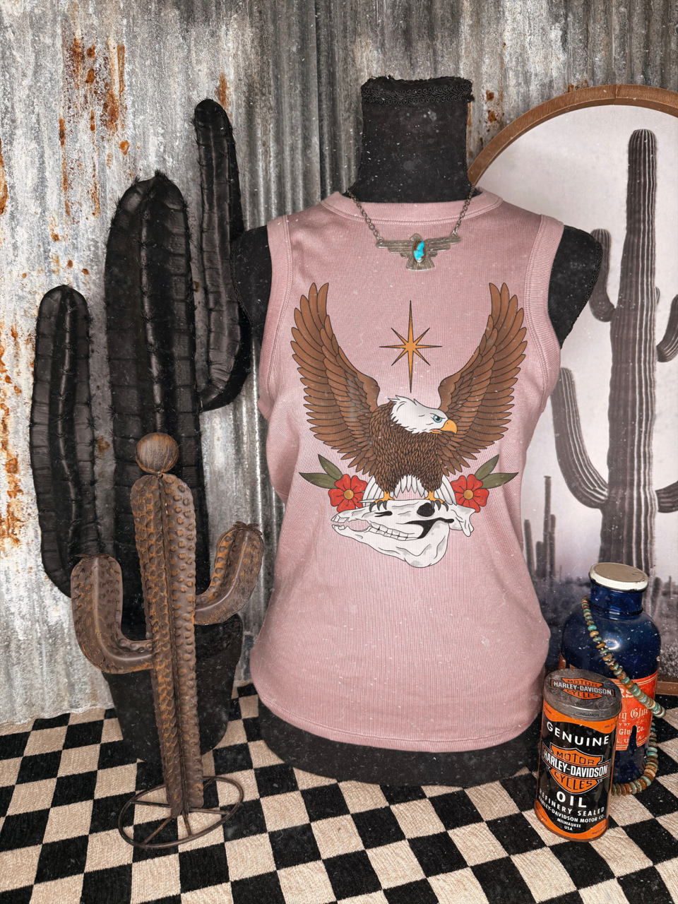 Boho Eagle ribbed baby tank