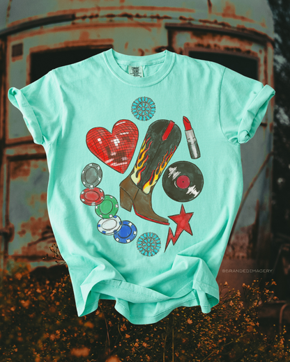 Lipstick and Poker chips tee